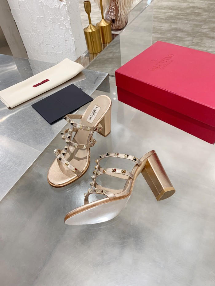 Valentino Women Shoes Mule Flip Flop Sandals ROMAN STUD SLIDE SANDAL IN QUILTED NAPPA with Original Box Luxury Brand