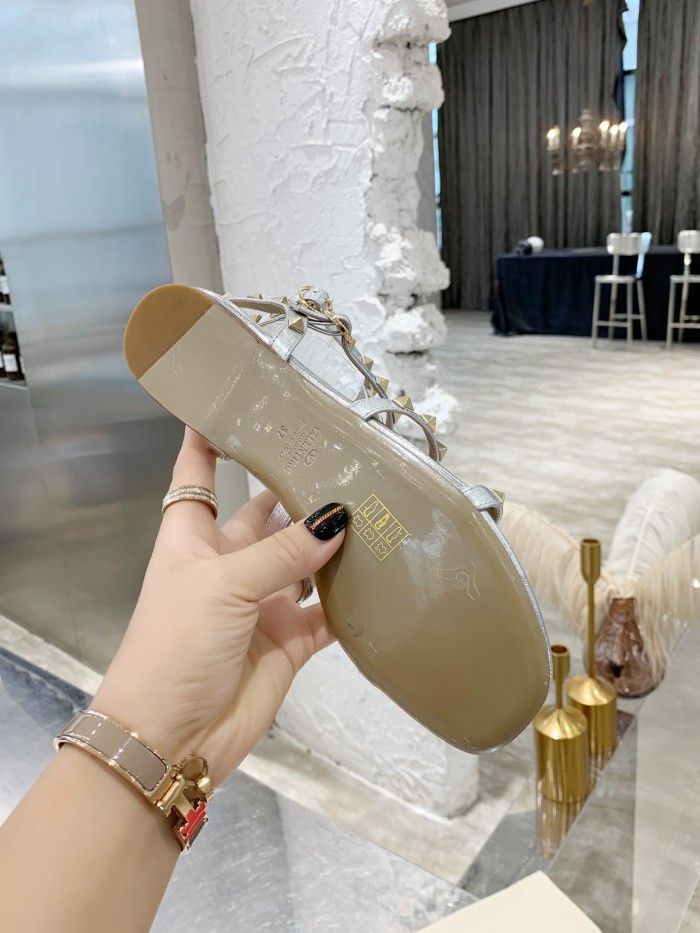 Valentino Women Shoes Mule Flip Flop Sandals ROMAN STUD SLIDE SANDAL IN QUILTED NAPPA with Original Box Luxury Brand