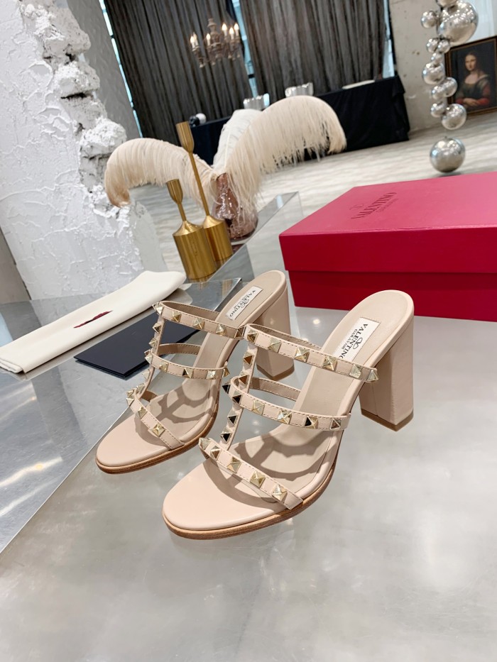 Valentino Women Shoes Mule Flip Flop Sandals ROMAN STUD SLIDE SANDAL IN QUILTED NAPPA with Original Box Luxury Brand