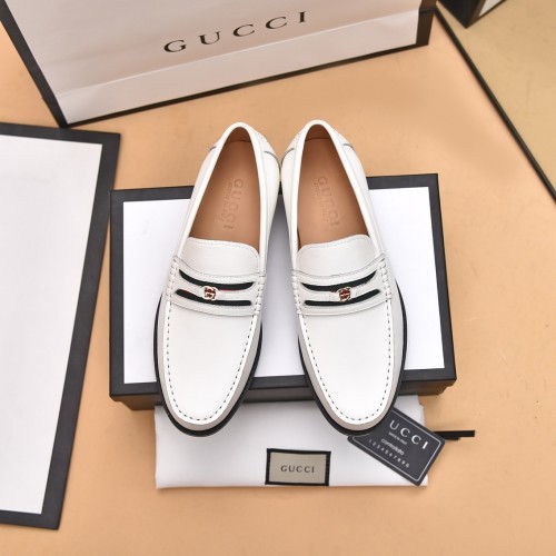 Gucci Mens Shoes Leather Design Luxury Brand Business Dress Shoes for Men with Original Box