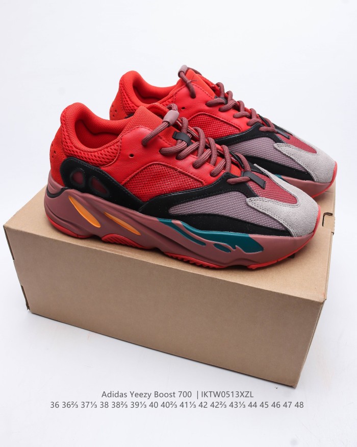 Kanye West x Adidas Yeezy 700 Runner V1 Wash Orange Runner Sneakers Men Womens Shoes with Original Box IKTW0513XZL