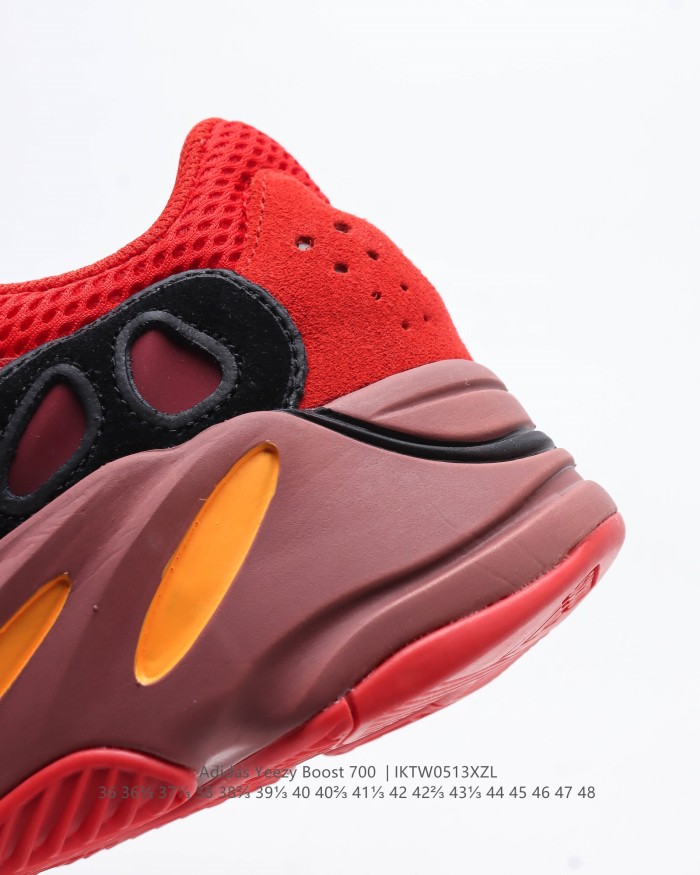 Kanye West x Adidas Yeezy 700 Runner V1 Wash Orange Runner Sneakers Men Womens Shoes with Original Box IKTW0513XZL