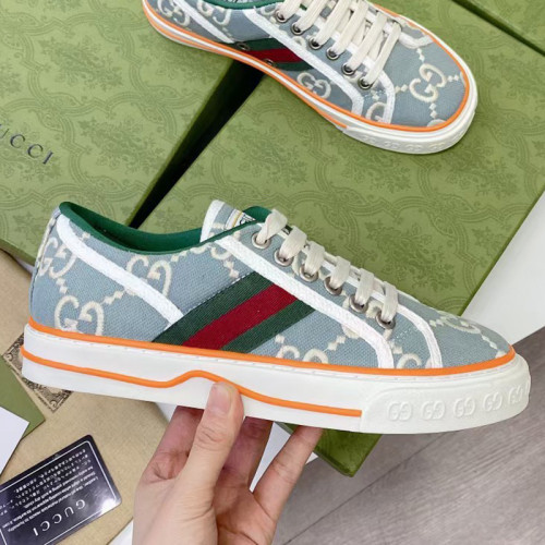 Gucci Mens Shoes Sneakers Luxury Brand men's Gucci Tennis 1977 sneaker ‎606110 H0G10 3460 with Original Box
