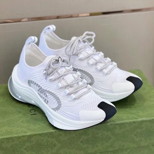 Gucci Mens Shoes Sneakers Luxury Brand Men's Gucci Run sneaker in white fabric 680893 USM10 8475 with Original Box