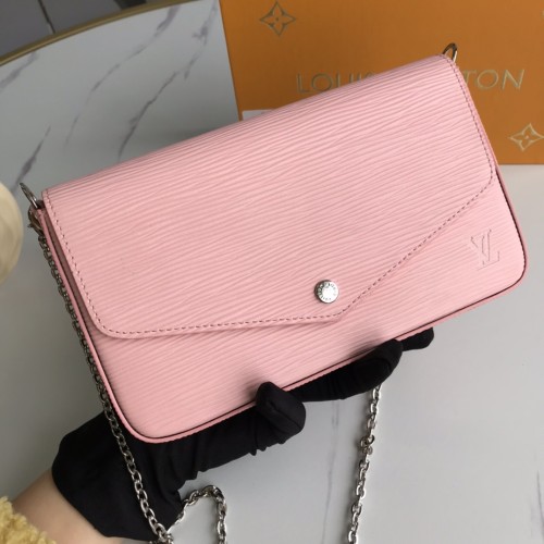 Louis Vuitton Womens Bags Shoulder Messenger Bag Luxury Brand FÉLICIE POCHETTE M62467 Rose Ballerine Pink Epi grained cowhide leather with Original Box M62467