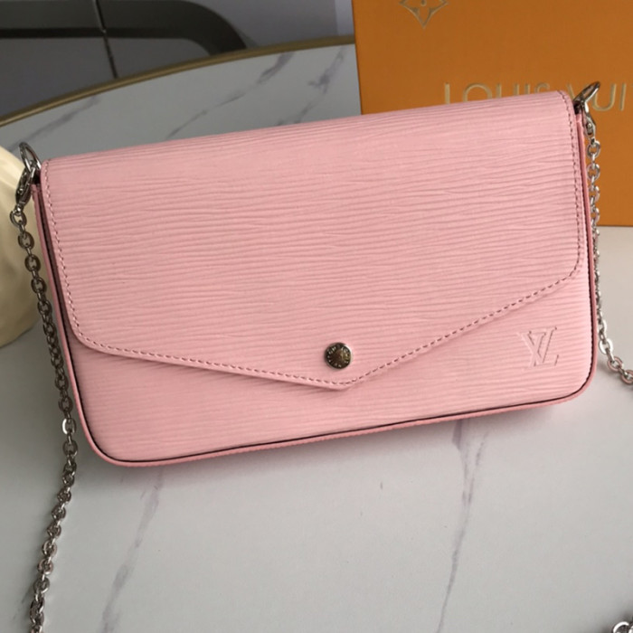 Louis Vuitton Womens Bags Shoulder Messenger Bag Luxury Brand FÉLICIE POCHETTE M62467 Rose Ballerine Pink Epi grained cowhide leather with Original Box M62467
