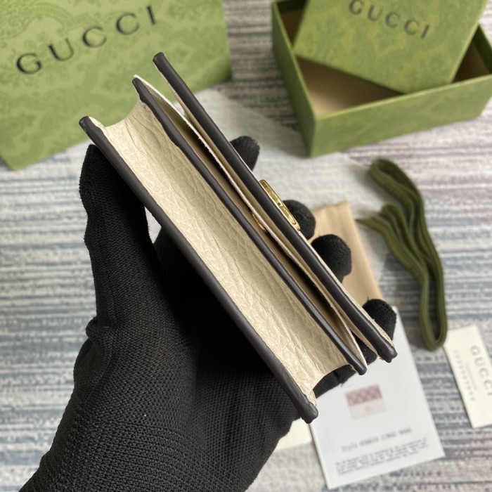 Gucci Womens Bags Wallets Leather Design Luxury Brand GG Marmont card case wallet with Original Box 658610 17WAG 5788