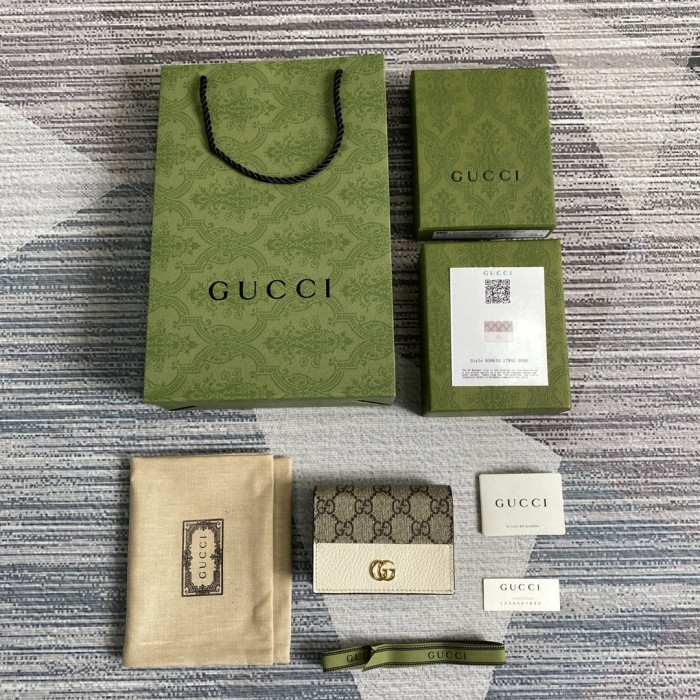 Gucci Womens Bags Wallets Leather Design Luxury Brand GG Marmont card case wallet with Original Box 658610 17WAG 5788