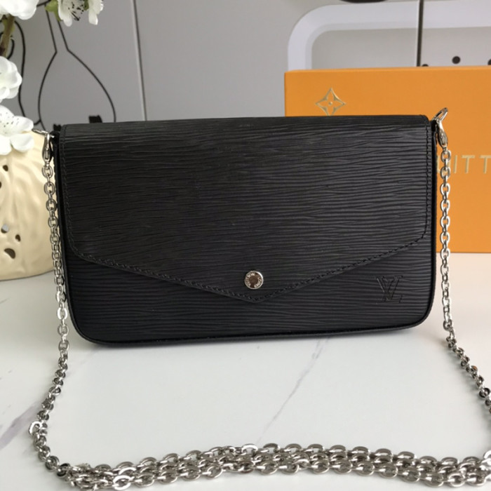 Louis Vuitton Womens Bags Shoulder Messenger Bag Luxury Brand FÉLICIE POCHETTE M62648 Black Epi grained cowhide leather with Original Box M62648