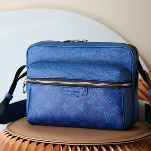 Louis Vuitton Mens Bag Luxury Brand Fashion Type Outdoor Messenger M30242 with Original Box Navy Blue Taiga cowhide leather and Monogram Pacific coated canvas