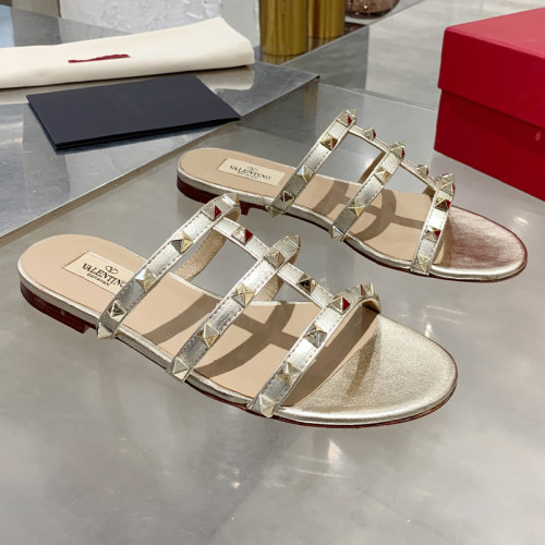 Valentino Women Shoes Mule Flip Flop Sandals ROMAN STUD SLIDE SANDAL IN QUILTED NAPPA with Original Box Luxury Brand