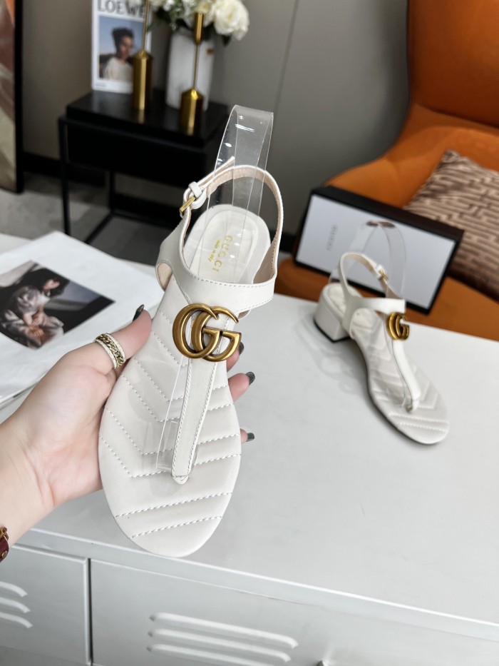 Gucci Womens Shoes Platform Slide Slippers Sandal Summer Design Luxury Brand 4cm Heel Women's GG platform slide sandal with Original Box 623212 UKO00 2580