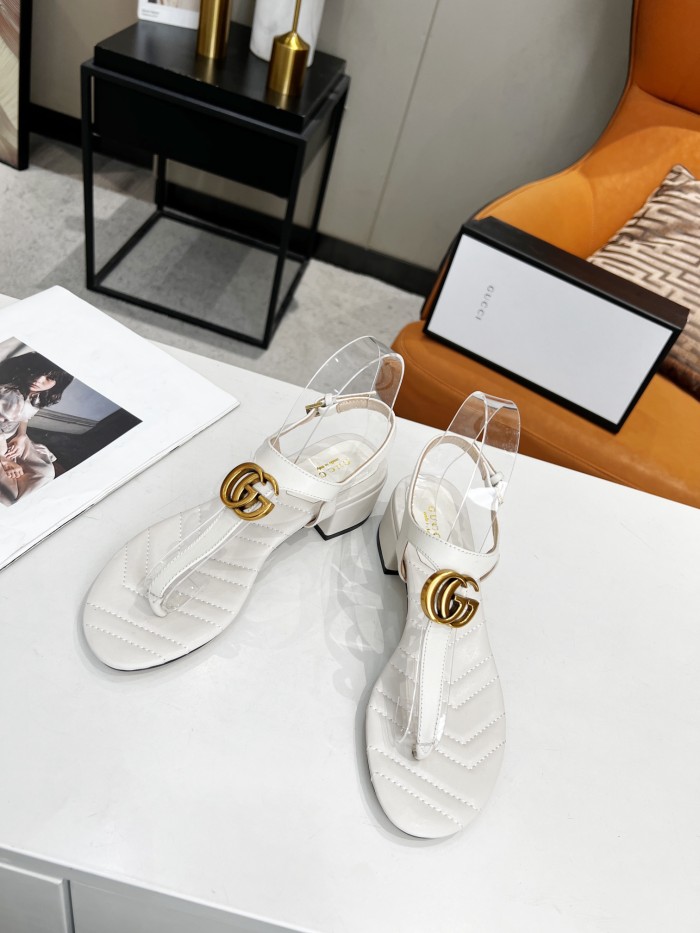 Gucci Womens Shoes Platform Slide Slippers Sandal Summer Design Luxury Brand 4cm Heel Women's GG platform slide sandal with Original Box 623212 UKO00 2580