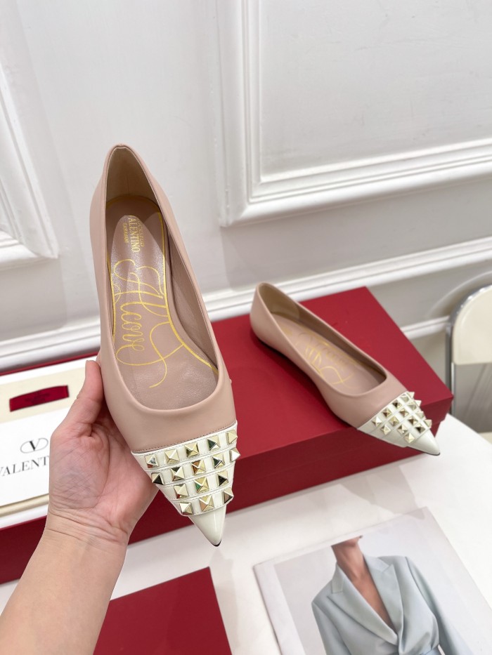 Valentino Womens Shoes ROCKSTUD SLINGBACK PUMP WITH SCULPTED HEEL IN KIDSKIN with Original Box