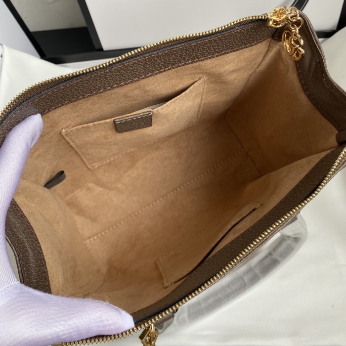 Gucci Womens Mens Bags Crossbody Handbags Luxury GG Shoulder Bag Leather Luxury Brand 547551 K05NB 8745 Beige / Ebony GG Supreme Ophidia Small Tote Bag