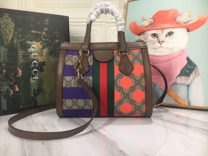 Gucci Womens Mens Bags Crossbody Handbags Luxury GG Shoulder Bag Leather Luxury Brand 547551 UQHBB 9885 GG Supreme Ophidia Small Tote Bag
