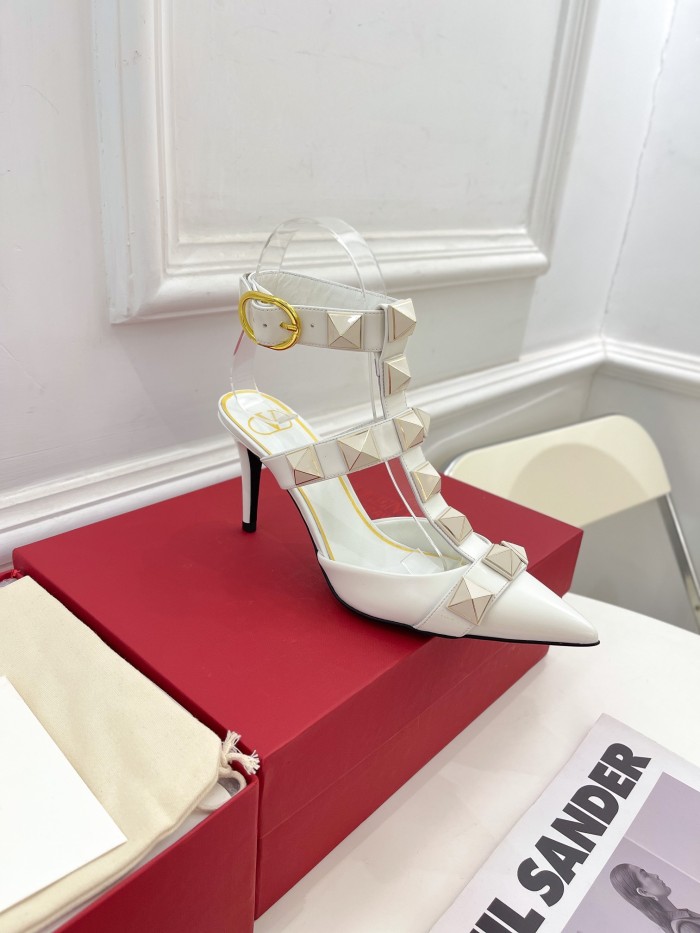 Valentino Women Shoes Mule Flip Flop Sandals ROMAN STUD SLIDE SANDAL IN QUILTED NAPPA with Original Box Luxury Brand 8cm Heel Design