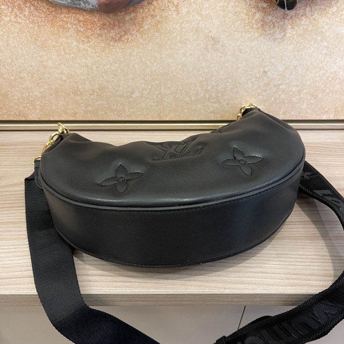 Louis Vuitton Womens Bags Shoulder Messenger Bag Luxury Brand M59799 OVER THE MOON Black Quilted and embroidered smooth calf leather with Original Box