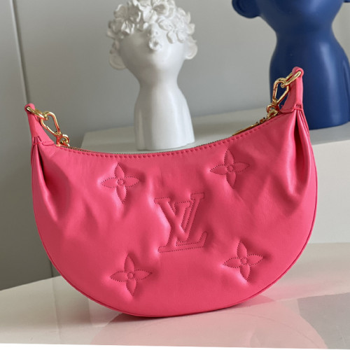 Louis Vuitton Womens Bags Shoulder Messenger Bag Luxury Brand M59915 OVER THE MOON Dragon Fruit Pink Quilted and embroidered smooth calf leather with Original Box