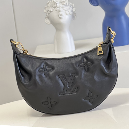 Louis Vuitton Womens Bags Shoulder Messenger Bag Luxury Brand M59799 OVER THE MOON Black Quilted and embroidered smooth calf leather with Original Box
