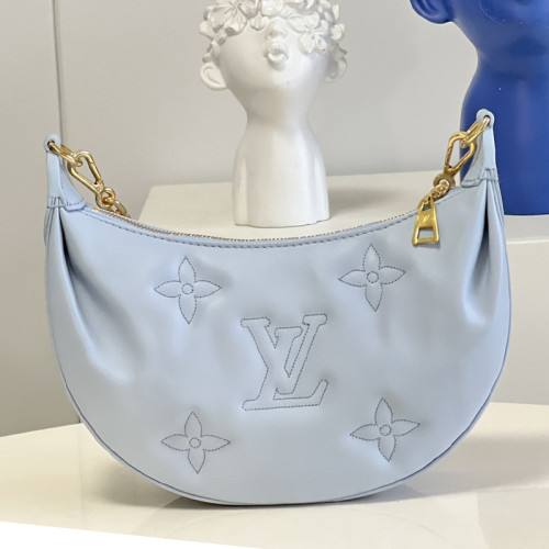 Louis Vuitton Womens Bags Shoulder Messenger Bag Luxury Brand M59825 OVER THE MOON Bleu Glacier Blue Quilted and embroidered smooth calf leather with Original Box