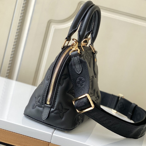 Louis Vuitton Womens Bags Handbags Luxury Brand Fashion ALMA BB with Original Box M59793 Black Quilted and embroidered smooth calf leather