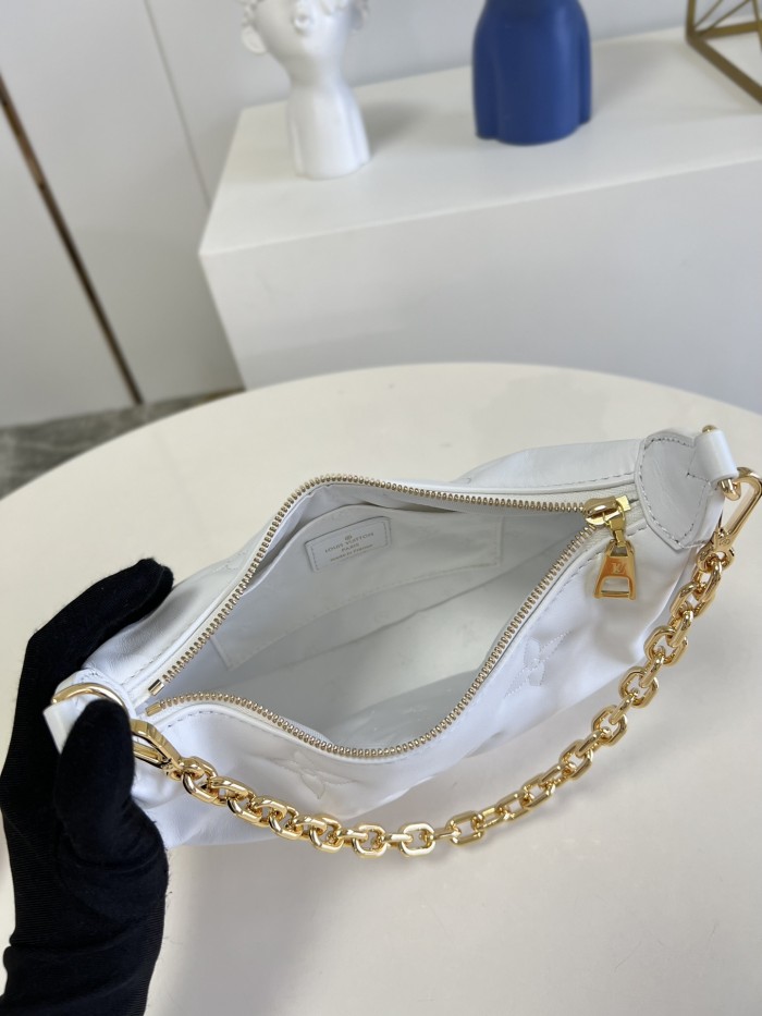 Louis Vuitton Womens Bags Shoulder Messenger Bag Luxury Brand M59959 OVER THE MOON Snow White Quilted and embroidered smooth calf leather with Original Box