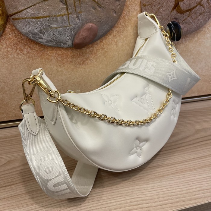 Louis Vuitton Womens Bags Shoulder Messenger Bag Luxury Brand M59959 OVER THE MOON Snow White Quilted and embroidered smooth calf leather with Original Box