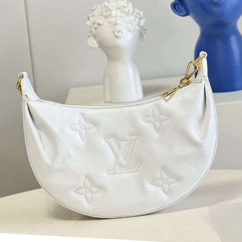 Louis Vuitton Womens Bags Shoulder Messenger Bag Luxury Brand M59959 OVER THE MOON Snow White Quilted and embroidered smooth calf leather with Original Box