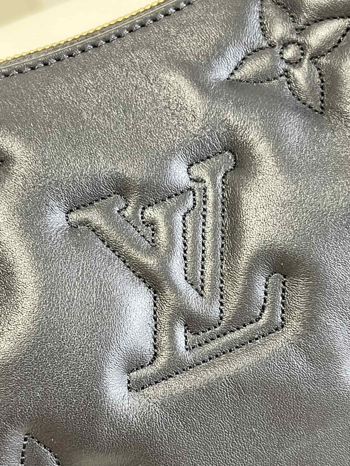 Louis Vuitton Womens Bags Shoulder Messenger Bag Luxury Brand M59799 OVER THE MOON Black Quilted and embroidered smooth calf leather with Original Box