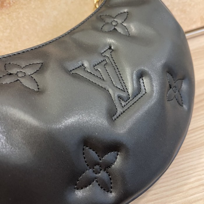 Louis Vuitton Womens Bags Shoulder Messenger Bag Luxury Brand M59799 OVER THE MOON Black Quilted and embroidered smooth calf leather with Original Box