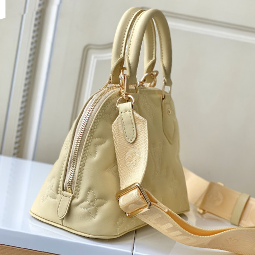 Louis Vuitton Womens Bags Handbags Luxury Brand Fashion ALMA BB with Original Box M59821 Banana Yellow Quilted and embroidered smooth calf leather