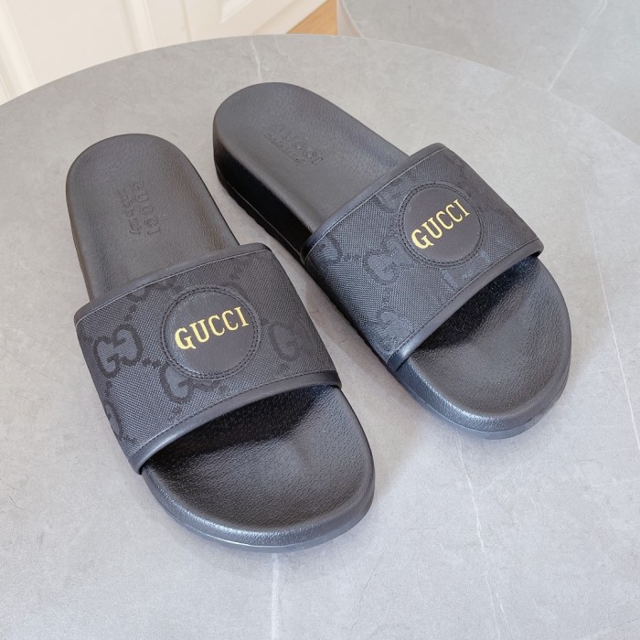 Gucci Mens Shoes Sandals Slides Slippers Luxury Brand Men's Gucci Off The Grid slides in black GG ECONYL with Original Box 644754 H9H90 1000