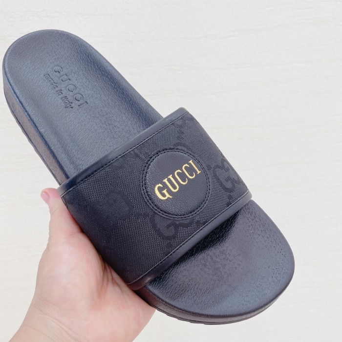 Gucci Mens Shoes Sandals Slides Slippers Luxury Brand Men's Gucci Off The Grid slides in black GG ECONYL with Original Box 644754 H9H90 1000