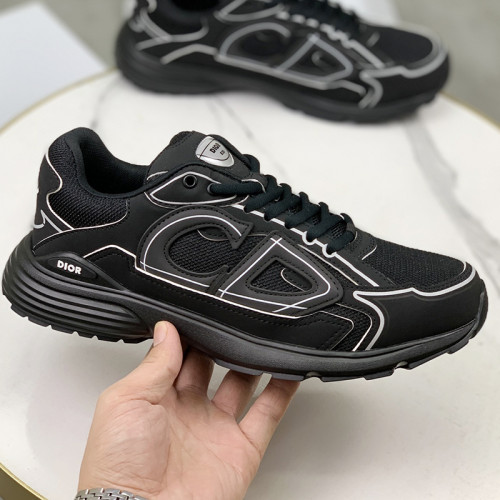 Dior Mens Shoes Sneakers Luxury Brand B30 SNEAKER Black Mesh and Technical Fabric Unisex Design with Original Box 3SN279ZRF_H900