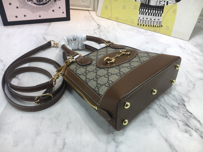 Gucci Womens Bags Shoulder Messenger Bag Luxury Brand Gucci Horsebit 1955 mini top handle bag 640716 92TCG 8563 with Original Box