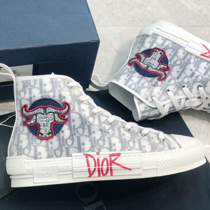 Dior Women Shoes Sneakers Casual Luxury Brand B23 High-Top Sneaker with Original Box