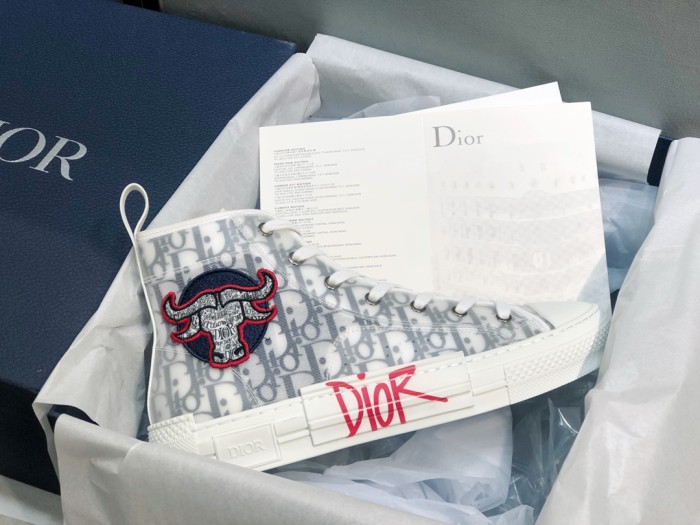 Dior Women Shoes Sneakers Casual Luxury Brand B23 High-Top Sneaker with Original Box