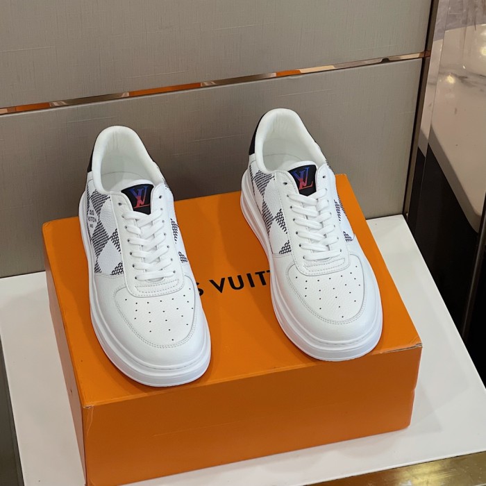 Louis Vuitton Men Shoes Fashion Sneakers RIVOLI Beverly Hills SNEAKER Luxury Brand Casual Shoes with Original Box