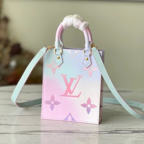 Louis Vuitton Womens Bag Shoulder Messenger Bags Luxury Brand Fashion PETIT SAC PLAT M81341 Sunrise Pastel Monogram coated canvas