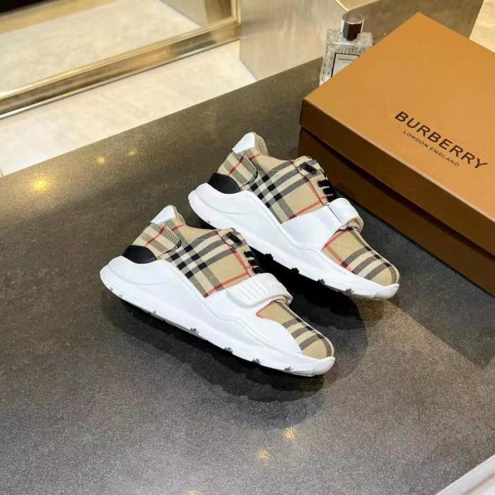 Burberry Men Shoes Fashion Sneakers Luxury Brand Vintage Cotton Sneaker with Original Box