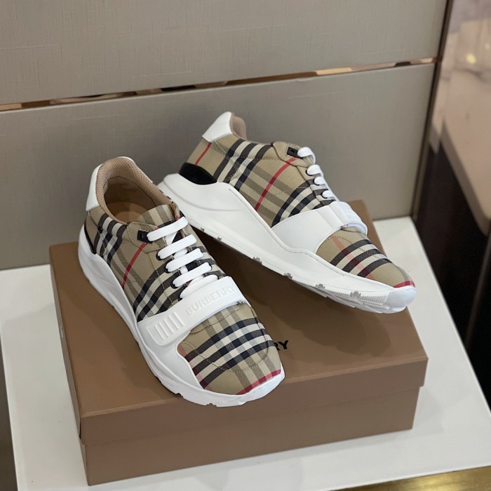 Burberry Men Shoes Fashion Sneakers Luxury Brand Vintage Cotton Sneaker with Original Box