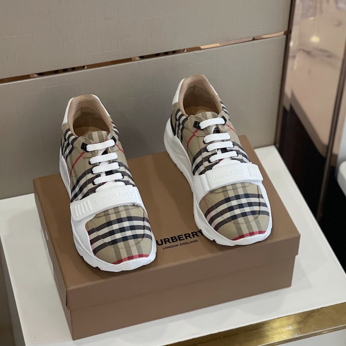 Burberry Men Shoes Fashion Sneakers Luxury Brand Vintage Cotton Sneaker with Original Box