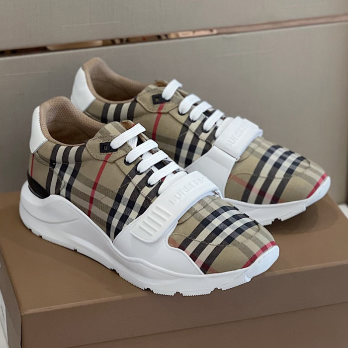 Burberry Men Shoes Fashion Sneakers Luxury Brand Vintage Cotton Sneaker with Original Box