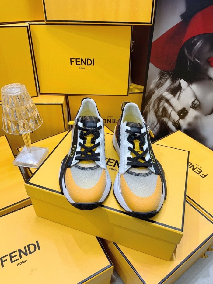 Fendi Mens Shoes Fashion Sneakers Luxury Brand Casual Fendi Flow Low-Top Sneakers Shoes for Men with Original Box