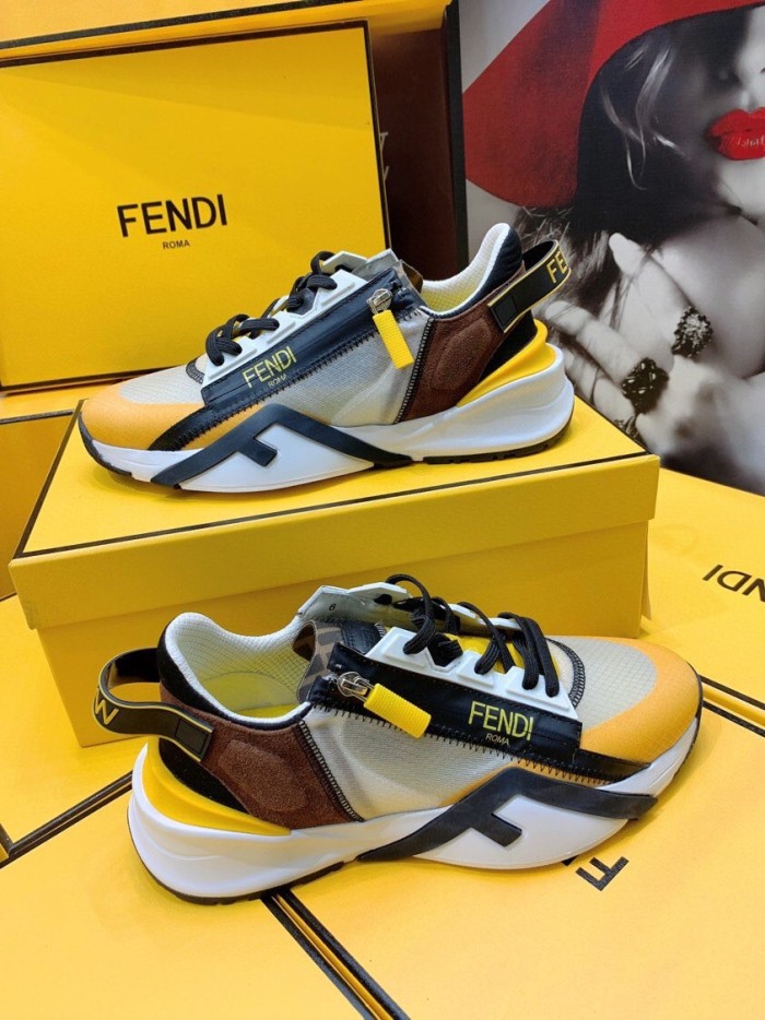 Fendi Mens Shoes Fashion Sneakers Luxury Brand Casual Fendi Flow Low-Top Sneakers Shoes for Men with Original Box
