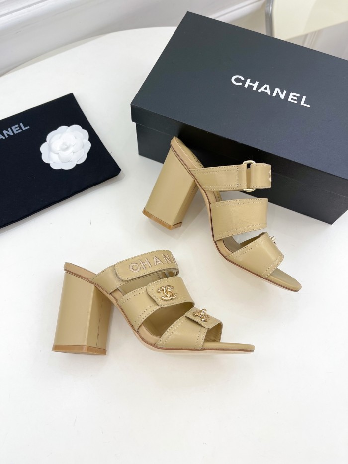 Chanel Womens Shoes Sandals Slippers Luxury Brand Design with Original Box Women Sandals 8cm Heel