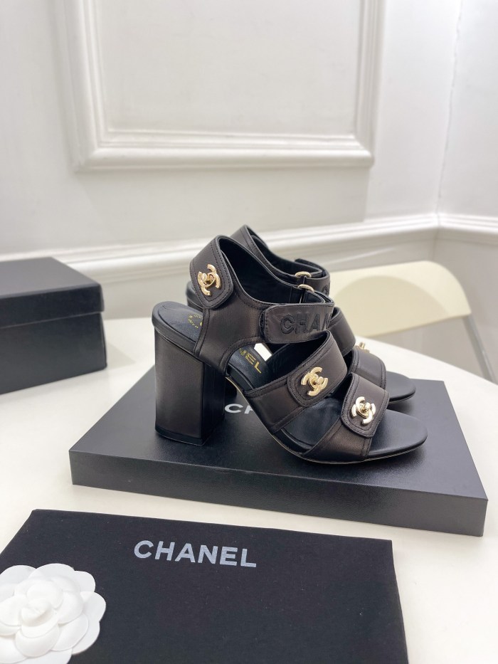 Chanel Womens Shoes Sandals Slippers Luxury Brand Design with Original Box Women Sandals 8cm Heel