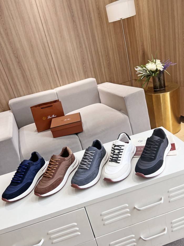 Loro Piana Mens Shoes Sneakers Casual Design Luxury Brand Fashion Shoes for Men with Original Box Week End Walk Casual Shoes