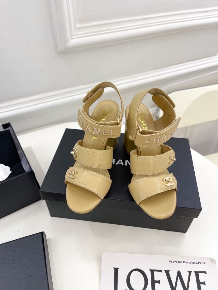 Chanel Womens Shoes Sandals Slippers Luxury Brand Design with Original Box Women Sandals 8cm Heel